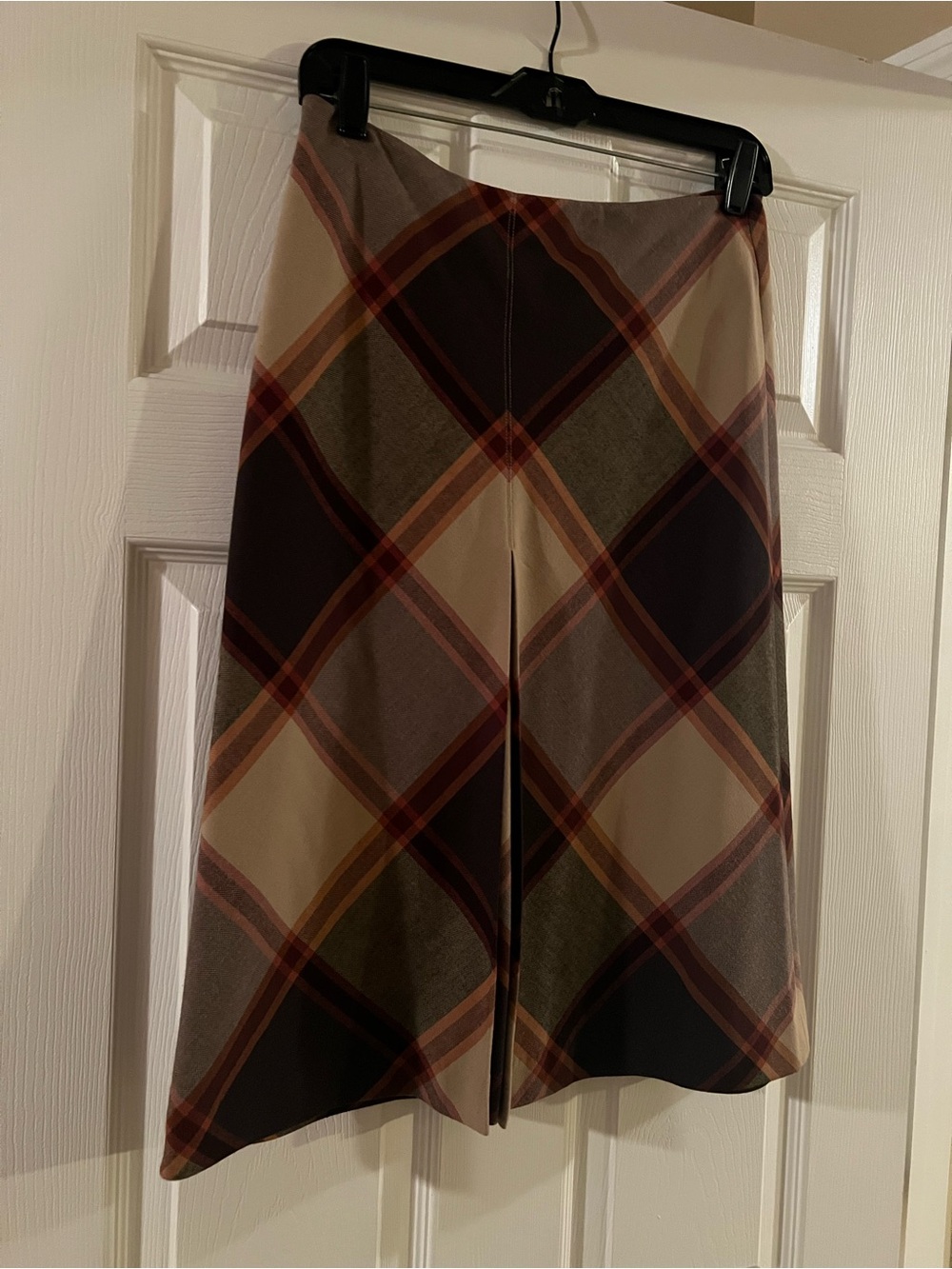 The Limited Plaid A-Line Skirt in Brown, Tan and Rust